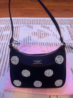 kate spade black pearl-cluster shoulder bag